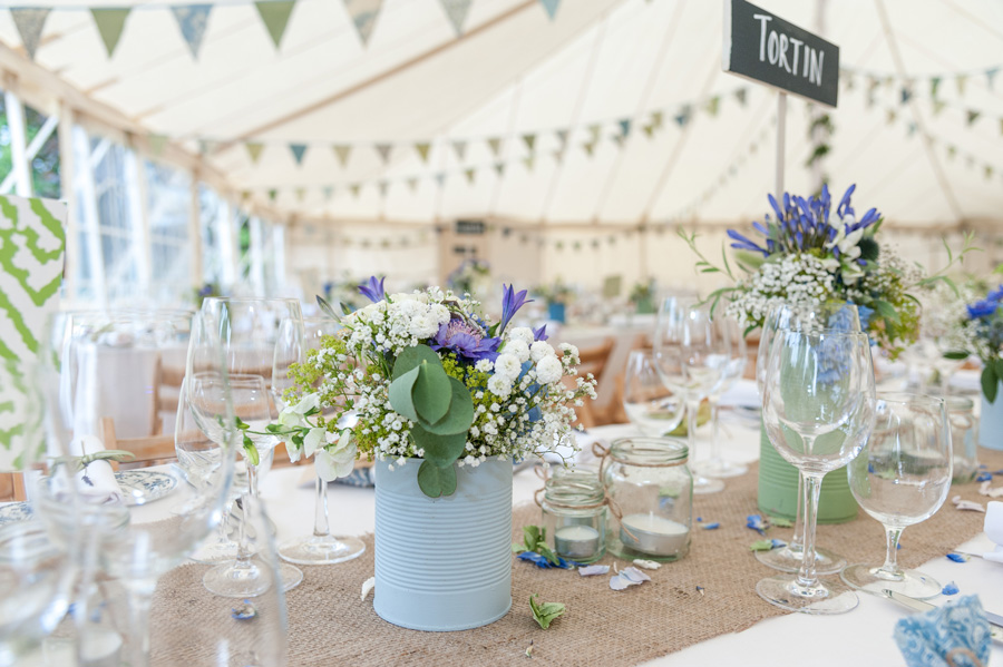 Reception layout with bunting