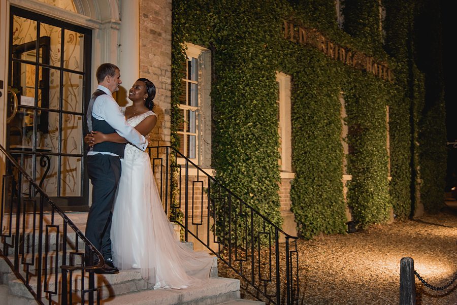 Couple portrait on steps
