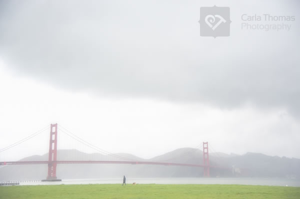 Foggy image of Golden Gate bridge