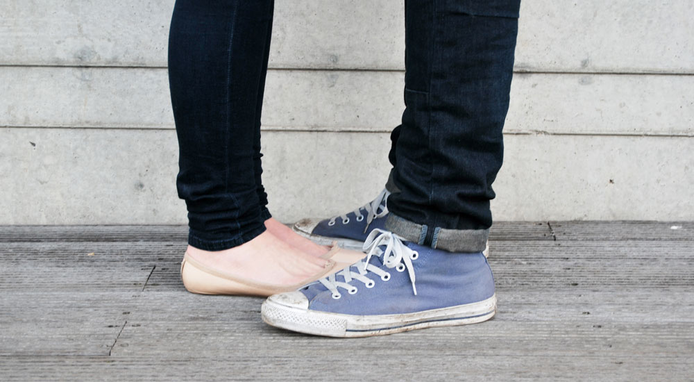 Close up of couple&rsquo;s feet