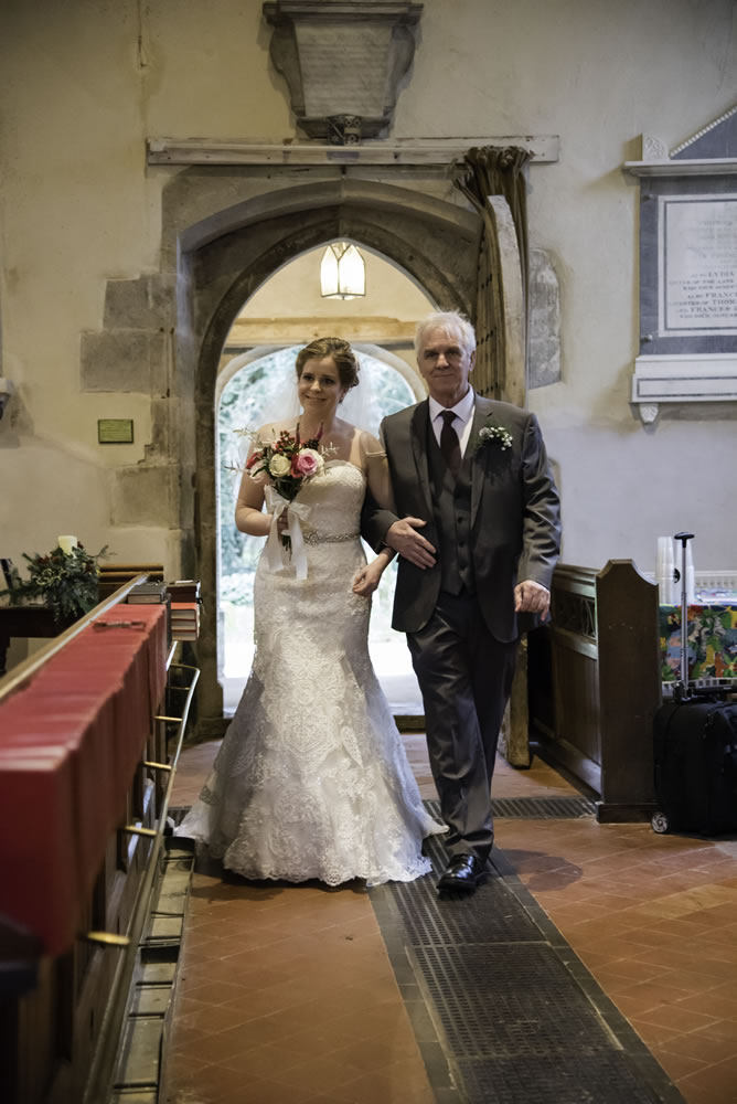 Bride entering church