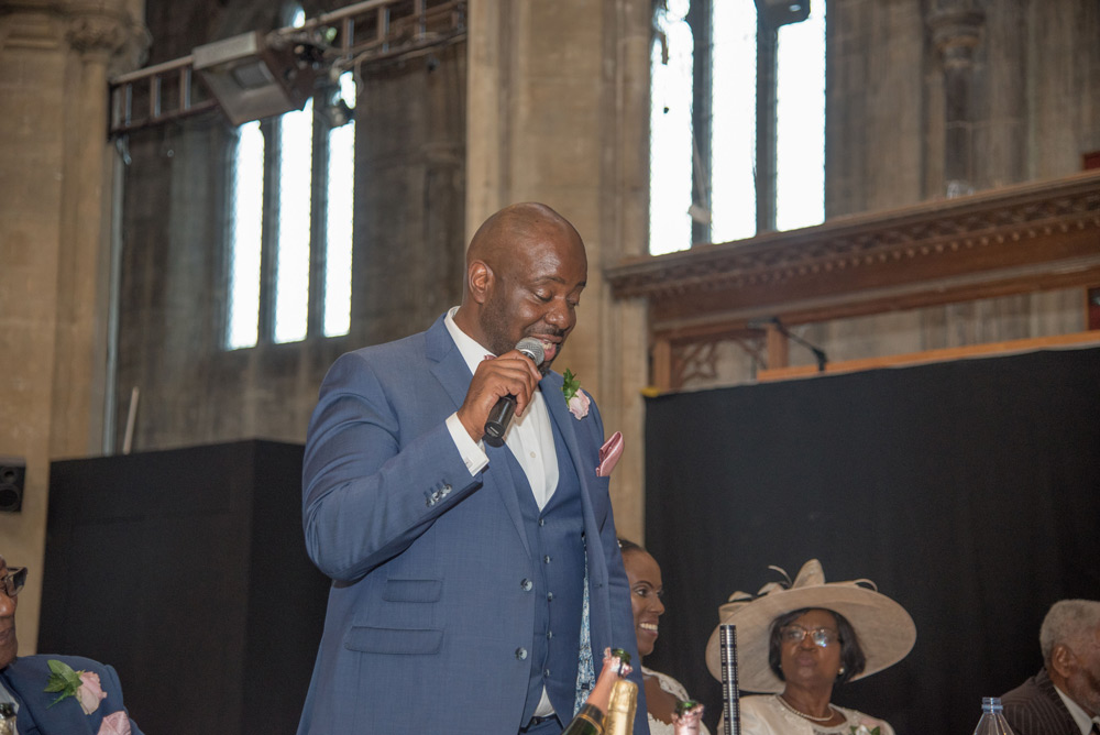 Groom during his speech