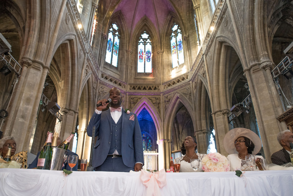 Groom during his speech
