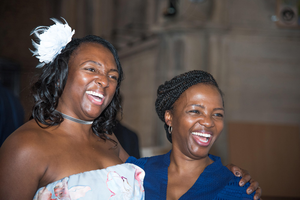 Guests laughing together