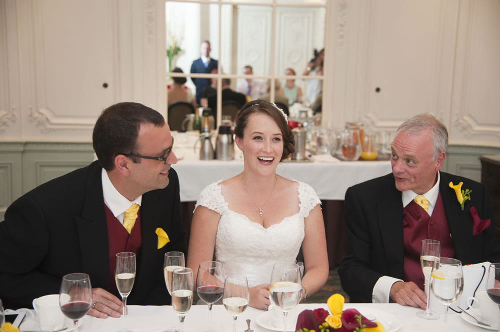 Bride and groom during the wedding breakfast