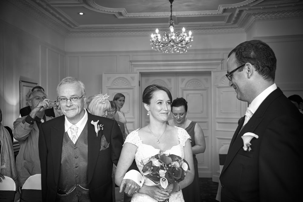 Bride and groom at the altar