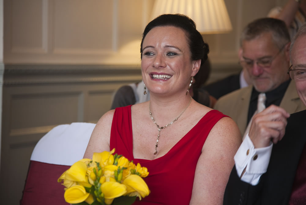 Bridesmaid during ceremony