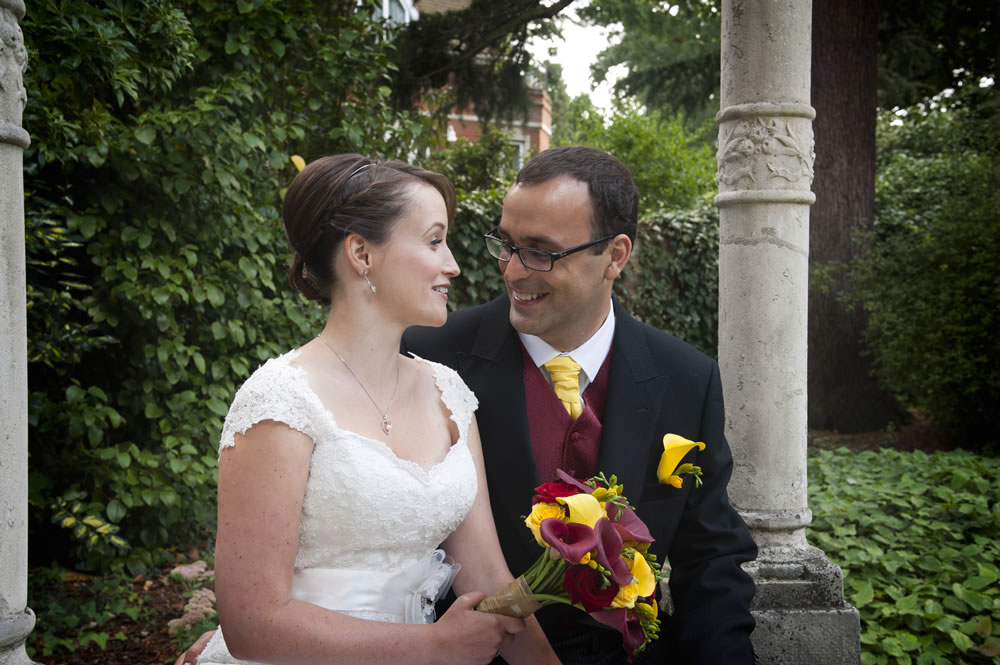 Couple sitting together in the gazebo