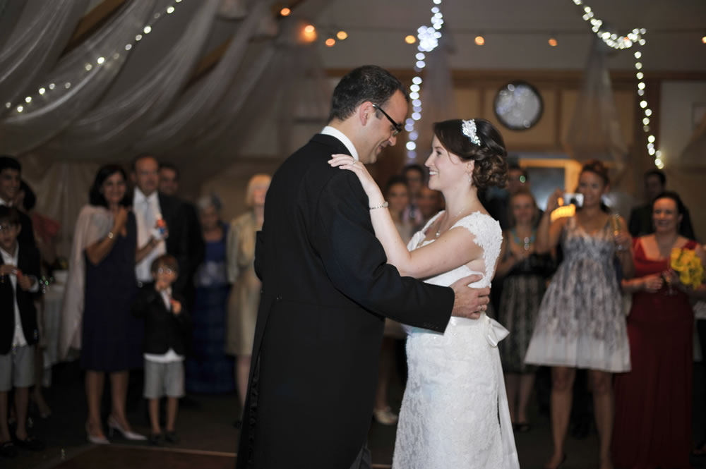 Bride and groom during their first dance