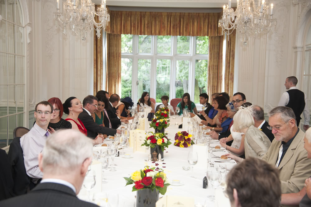Wedding breakfast room at Warren House